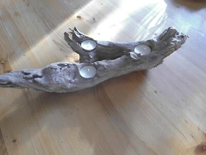 Teelichthalter aus Schwemmholz (für 3 Stück) naturbelassen, romantisch, edel - Bild 1 von 6