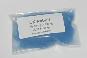 Dyed Rabbit Dubbing Fly Tying materials – Light blue x 1g - Picture 1 of 2