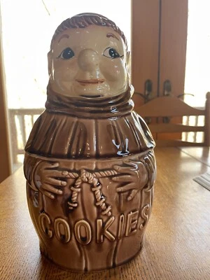 Vintage RARE Younger Looking Friar Tuck Cookie Jar "Cookies",  Japan - Image 1 of 4