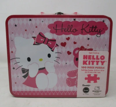 Pressman Hello Kitty Teddy Bear Puzzle in Lunch Box Tin - 100 Pieces - Image 1 of 2