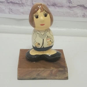 Vintage Rock Heads Karrierebegleiter Krankenschwester Arzt Figur Handarbeit handbemalt - Bild 1 von 8