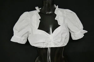 Gr.38 Dirndlbluse weiß Bluse für Dirndl Country Line mit Rüschen B11016 - Bild 1 von 3