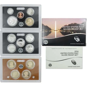 2014 Silver Proof Set U.S. Mint Original Government Packaging OGP COA - Picture 1 of 8