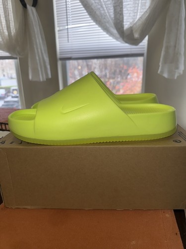 Nike Uomo Calm Slide Volt Verde Uomo Taglia 13 Scatola Senza Coperchio