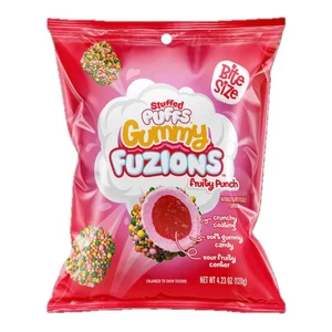 Stuffed Puffs Fruity Punch Gummy Fuzions 4.23oz Crunchy Coating Sour Fruitty - Picture 1 of 1