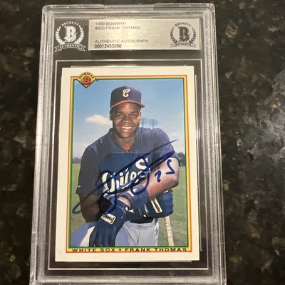 Frank Thomas 1990 Bowman #320 Firmado Novato RC Beckett Auténtico Automático Foto 1 de 4