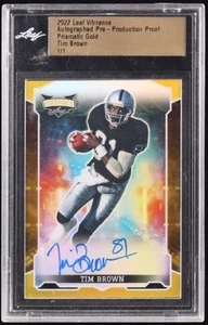 Tim Brown 2022 Leaf Vibrance Autograph Prismatic Gold Production Proof #1/1 Leaf - Picture 1 of 2