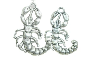 New Excellent 3-D SCORPION Spider SCORPIO Silver-tone Dangle Earrings 2.33" Long - Picture 1 of 1