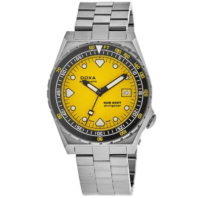 New DOXA Sub 600T Divingstar Automatic Yellow Dial Men's Watch 861.10.361.10 - Image 1 of 3