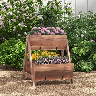 Vertical Raised Garden bed Planter Stand 21" x 8" x 8.5"  w/ 3 Planter Boxes - Изображение 1 из 4