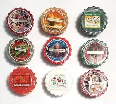 Yankee Candle Holiday Tarts Lot of 9 Wax Melts Assorted Lot Some Retired - Image 1 of 4