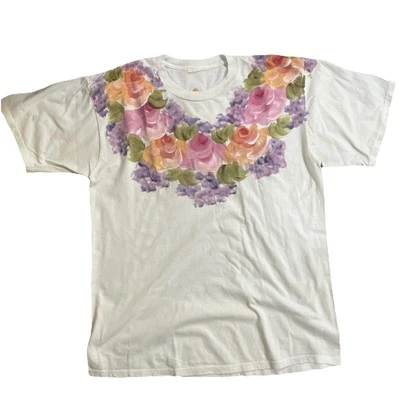 Camiseta sin marca de colección pintada a mano firmada canesú acuarela estilo diseño floral Foto 1 de 4