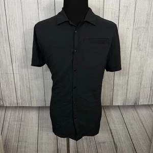 All In Motion kurzes Hemd Herren XL schwarz recyceltes Polyester Ärmel Knopfleiste - Bild 1 von 4