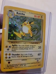 Raichu 14/102 Pokemon Card TCG Unlimited Holo Rare 1999 Vintage Wotc Nintendo - Picture 1 of 2