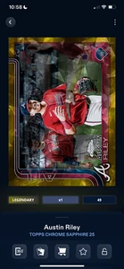 DIGITAL Topps Bunt Chrome Sapphire 25 Austin Riley Gold Image Variation 50cc - Picture 1 of 2