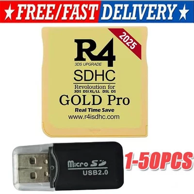 2025 Version R4 Gold Pro SDHC R4i For DS/3DS/2DS Revolution Cartridge + USB - Image 1 of 4