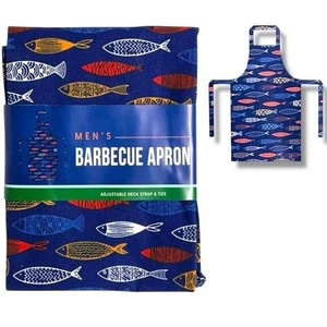 Grillschürze Latz Stil Nau Fisch Baumwolle verstellbar Herren blau OS - Bild 1 von 16