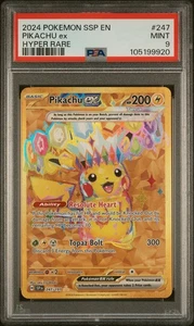2024 Pokemon Pikachu ex #247/191 Hyper Rare Holographic PSA 9 - Picture 1 of 2