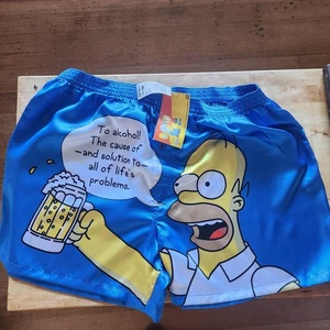 Simpsons Homer To Alcohol Satin Boxer Shorts Size XL Vintage 2003 Briefs Boxers - Bild 1 von 9