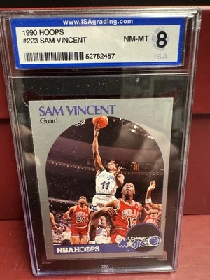 Sam Vincent 1990 Hoops #223 ISA 8 MICHAEL JORDAN in #12 jersey - Image 1 of 2