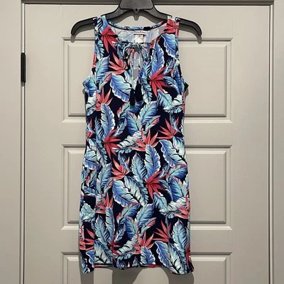 Tommy Bahama Para Mujer Traje de Baño Sin Mangas Vestido de Encubrimiento Azul Floral Talla XS Foto 1 de 4