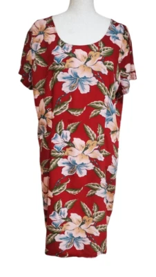 Tori Richard Red Floral Laced Back Dress Size XL - Image 1 of 4