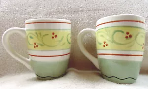 Pfaltzgraff Italian Vine 2er Set Kaffeetassen Tassen 12 Unzen handbemalt NEU - Bild 1 von 3