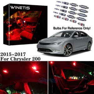 Red Interior LED Lights Package Kit + License Lights For 2015-2017 Chrysler 200 - Picture 1 of 12