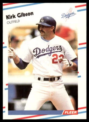 Kirk Gibson Fleer 1988 Fleer Update  Dodgers Near Mint or Better - Image 1 of 2