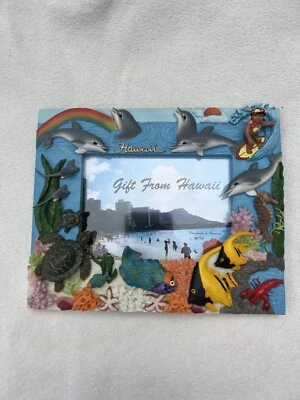 "Marco de fotos de novedad de resina con temática oceánica 3D de recuerdo de Hawaii 7-5,5""" Foto 1 de 4