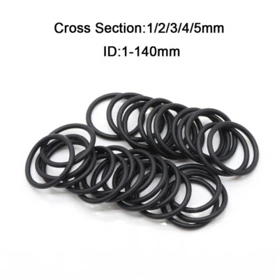 Guarnizione O Rings in gomma nitrilica NBR sezione trasversale 1/2/3/4/5mm ID 1-140mm