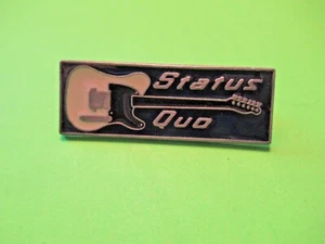 VINTAGE 1983 STATUS QUO ENAMEL  1 3/4" BUTTON PINBACK  PIN BADGE   - Picture 1 of 2