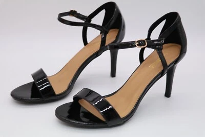 ANNE MICHELLE BLAZE-21S WOMEN'S SIZE 10 STRAPPY BLACK PATENT STILETTO PUMPS SHOE - Image 1 of 4