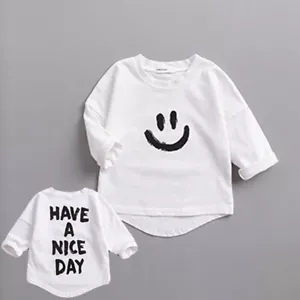Baby Girls Boys Long Sleeve Shirts Infants Kids Black White Round Neck T-shirts - Picture 1 of 12