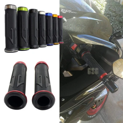 7/8" Motorcycle Rubber Gel Hand Grips For Suzuki GSXR1000 750 600 TL1000R 1000S - Image 1 of 4