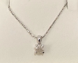 18ct Gold 0.5ct Diamond Necklace Solitaire Pendant 1 Diamond 18 Carat 18K 18" - Picture 1 of 19