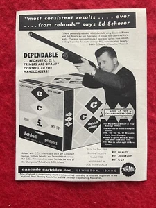 Vintage 1959 Print Ad Cascade Cartridge Inc. CCI Primers Reloaders Ed Scherer - Picture 1 of 7