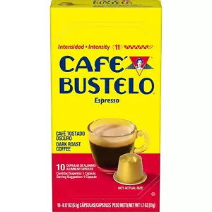 Café Bustelo Espresso Kapseln, dunkel gerösteter Kaffee, Nespresso Original, 10 Stück - Bild 1 von 6