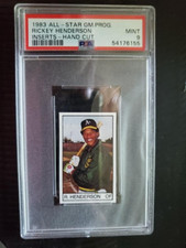 1983 ALL-STAR GAME PROGRAM INSERTS-HAND CUT RICKEY HENDERSON PSA 9 LOW POP