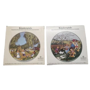 9.5" Heinrich Germany Villeroy & Boch Ostereiersuche and Heuernte Wall Plates - Picture 1 of 8