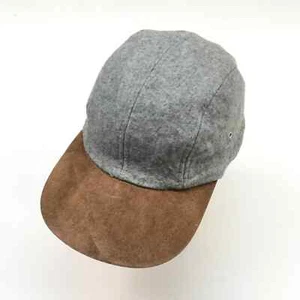 Vintage 60s Wool Baseball Cap Four Panel Hat Gray Brown Bill Small Adult - Bild 1 von 10