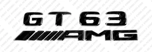 New Gloss Black Emblems Badge Sticker for Mercedes-Benz GT63 V8 Biturbo AMG X290 - Picture 1 of 7