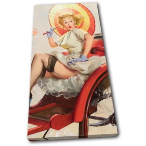 Vintage Girl Poster Sexy Retro Pin-ups SINGLE CANVAS WALL ART Picture Print - Picture 1 of 1
