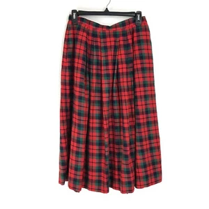 Vintage Orvis Tartan Plaid Midi Skirt Women's Size 10 Pockets Cotton Flannel USA - Picture 1 of 11