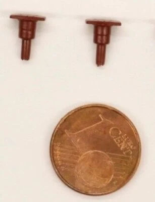 98045 Roco HO Original Spare Parts Pack 2 Rectangular Buffers Brown - Image 1 of 3