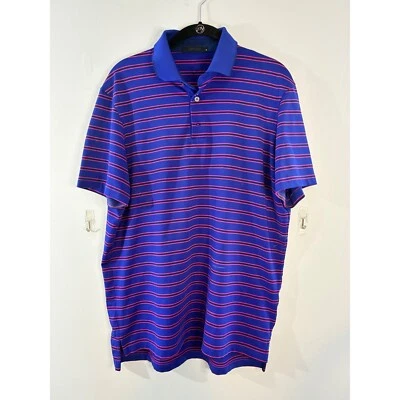 Camisa Polo de Golf Greyson Rayas Rendimiento Elastizada Golf Azul Rosa Para Hombres Talla M Foto 1 de 4