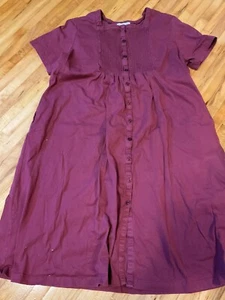 The Paragon Plus Sized Pintuck Dress 3X XXXL Burgandy Short Sleeve - Picture 1 of 7