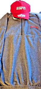 Herren ESPN grau 1/4 Reißverschluss Kragen Fleece Pullover Sweater & neue offizielle ESPN Mütze - Bild 1 von 10