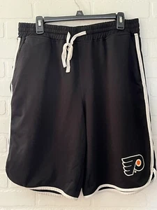 GIII By Carl Banks NHL Flyers  Gym Shorts Black White Trim Embroidered Logo - Picture 1 of 8