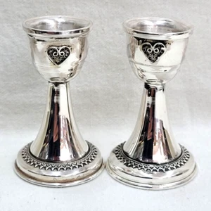 Candelabro Sabbath Filigrana Yemenita Plata Hecho a Mano Adecuado para Bath Mitzvá - Imagen 1 de 11